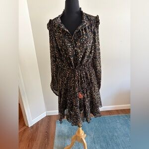 Baltic Born Black Floral Long Sleeve Dress